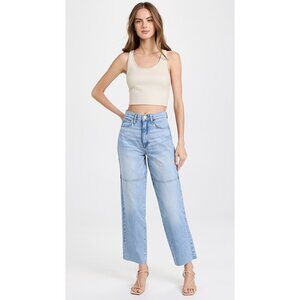 Triarchy Ms. Triarchy light indigo wash wide leg cutoff utility jeans